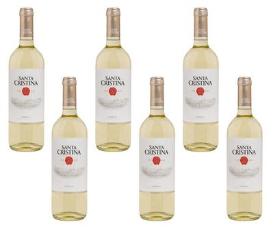 6x Santa Cristina Bianco Italien Umbria IGT eleganter Weißwein 0,75 L