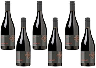 6x Jean Dellac Merlot Frankreich Rotwein trocken - 0,75 Liter Flasche