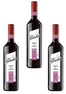 3x Blanchet Rouge de France Rotwein Trocken - 0,75 L Flasche