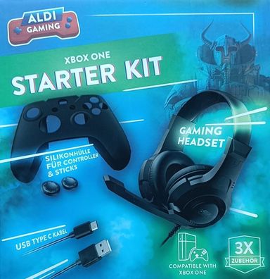 Gaming Starter KIT für XBOX ONE - Controller Hülle Headset USB Kabel Set