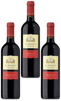 3x Ca' Ernesto Merlot Rotwein DOC – Eleganter italienischer Rotwein 0,75L