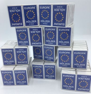 50 Schachteln = 2100 Europa Zündhölzer ?4,3cm Zündholzschachtel Streichhölzer