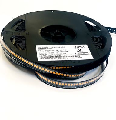 ROLLE: 2500 Stück 3030-LEDs 2700 K Glbtech SMD GPM3030ZWGAI C8-27K-R2