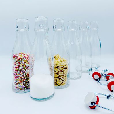 20er Set Bügelflasche 100 ml mit Porzellanverschluss ? Glasflasche ? Öl Likör