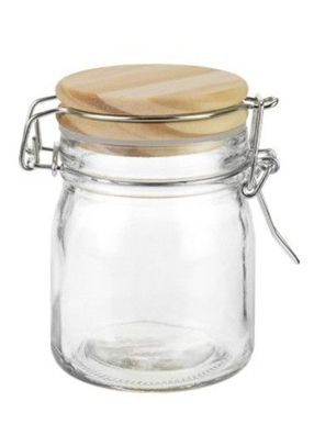 6 x 170 ml Glasdosen Dekorationsglas Gewürzglas Weckgläser Holzdeckel Bügel