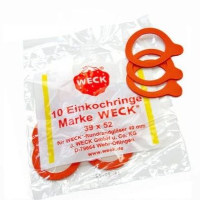 100 x WECK RR40 Gummiring Einmach Einkochringe 39x52 Dichtungsring 100 Stück