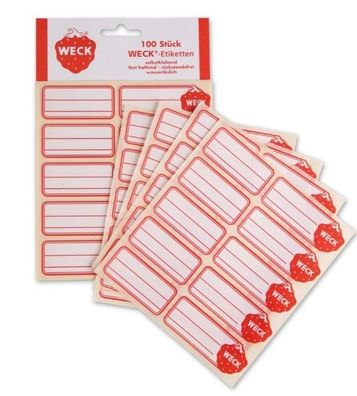 500 WECK Etiketten für Einkoch- Marmelade, Weckgläser selbstklebend ablösbar 500