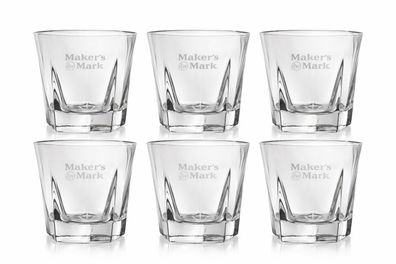 Maker’s Mark Whisky Gläser 6er Set – Original Tumbler mit Logo – Old Fashioned
