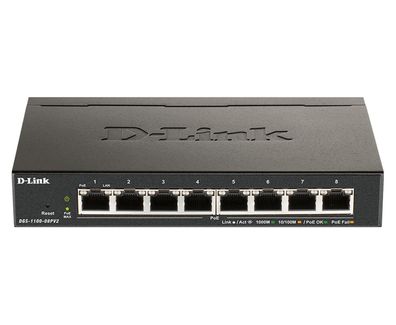 D-Link EasySmart Switch DGS-1100-08P - V2 - Switch - Smart - 8 x 10/100/1000 (PoE)