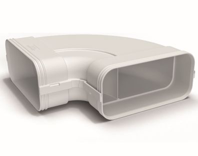 Flachkanal 175x80mm Abluft Rohrbogen 90° waagerecht Muffe beidseitig Dunstabzug