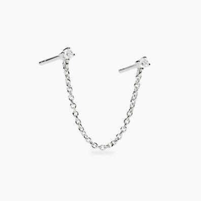 Mabina Einzel Ohrstecker Silber 925 Labor Diamanten 563898 für zwei Ohrlöcher