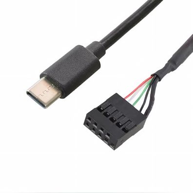 F23 Pinheader 9-polig auf USB Typ-C Kabel 50cm 9p Header Buchse zu Typ-C Stecker