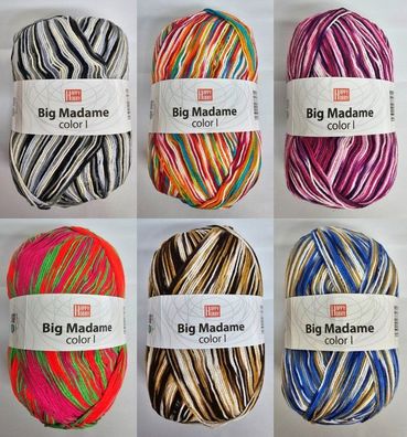 300g Happy Hobby Big Madame Color l Garn Wolle zum Stricken Häkeln GP 26,63€/kg