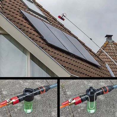 Waschbürste für Hauswand Solar Heavy Duty Teleskopstiel 166 - 700 cm mit Seifenspe