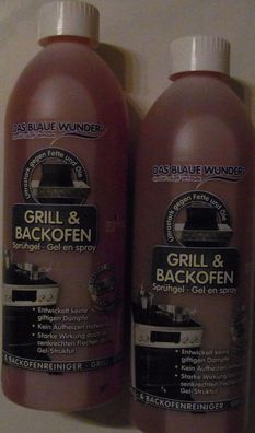 Das Blaue Wunder Sprühgel rot für Backofen Grillreiniger u.v.m. 2x750 ml 1L 18,60 Eur