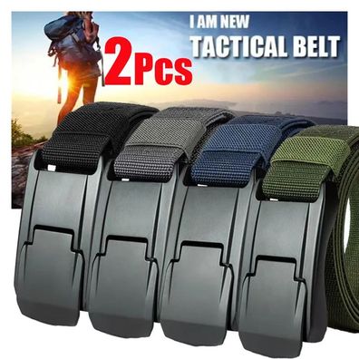 Stretch Taktik Gürtel Herren schwarz Quick Release Vollmetall Schnalle Nylon Arbeit