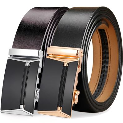 Herren hochwertige Echtleder Automatik Gürtel Luxus Design Business vielseitig Strap
