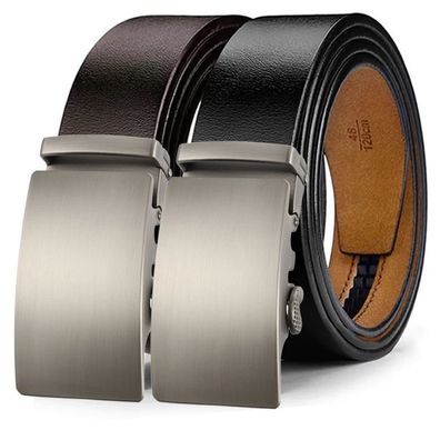 Hochwertiger Echtleder Gürtel ohne Löcher verstellbar Alloy Automatik Jeans Strap