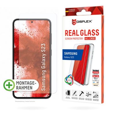 Displex Panzerglas 10H inklusive Handyhülle transparent für Samsung Galaxy S23