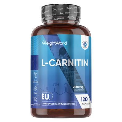 WeightWorld L Carnitin - 2000mg pro Portion - 120 vegane Kapseln