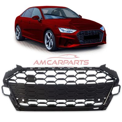 Upgrade Sportgrill / Kühlergrill für Audi A4 B9 8W Facelift 19-23 Hochglanz Schwarz