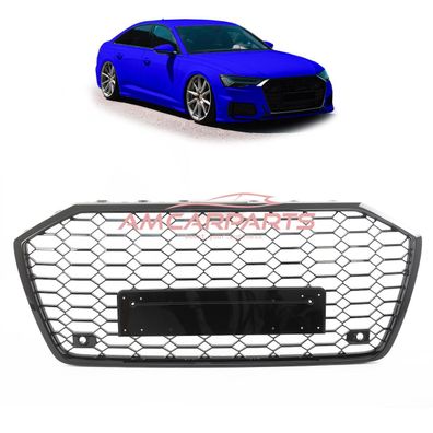 Upgrade Sportgrill / Kühlergrill für Audi A6 C8 4A 18-24 Hochglanz Schwarz in Waben