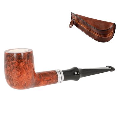 Angelo Pfeife mit Meerschaumeinsatz, gerade, braun