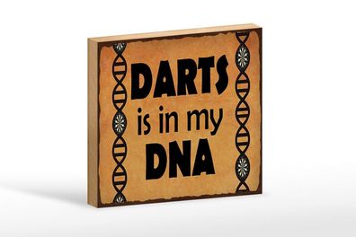 Holzschild Darts is in my DNA, 3 versch Größen, Spruch Hobby