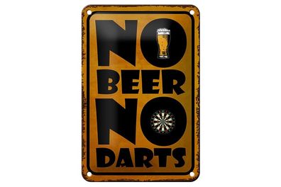 Blechschild No Beer No Darts, 3 vers Größen, Spruch Hobby