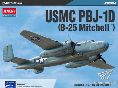 Academy 12334 USMC Pbj-1D B-25D Mitchell in 1:48 Academy 492334 Bausatz