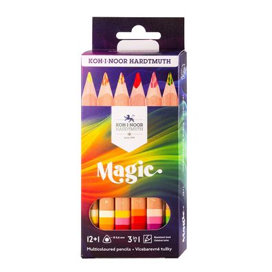 KOH Farbstifte Magic Jumbo kurz Natur 3 in 1 13er