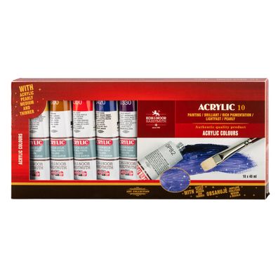 KOH Acrylfarben Set 8 + 2 - 8 x 40 ml + 2 x 40 ml / Tuben
