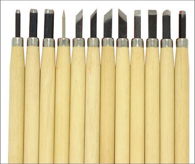 CMI Kerbschnitz-Set 12 teilig Bastlermeißel / Schnitzmesser