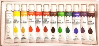 CMI Ölmalfarben 12er Set - 12 x 12 ml / Tuben