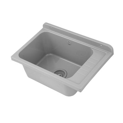 Ausgussbecken Kunststoff Waschschale Waschbecken 58 cm x 38 cm x 26,7 cm, Grau