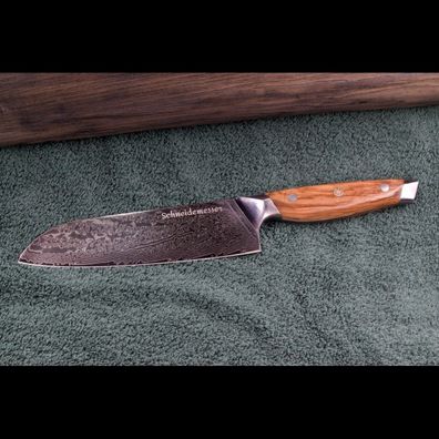SKeld™ - Schneidemesser | Santokumesser | Damastmesser | Küchenmesser | Olivenholz