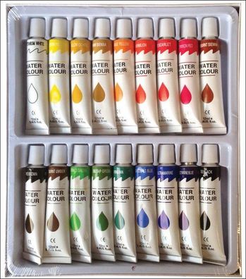 CMI Aquarellfarben 18er Set 18 x 12 ml / Tube