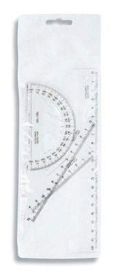 KOH Geometrie - Set 4 Teile 20 cm Lineal transp