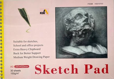 CMI Sketchblock A3 - Querformat Spiralbindung 150 g/m² 30 Bl