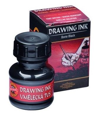 KOH Profi- Künstlerzeichentusche - Ivory Black - 20g