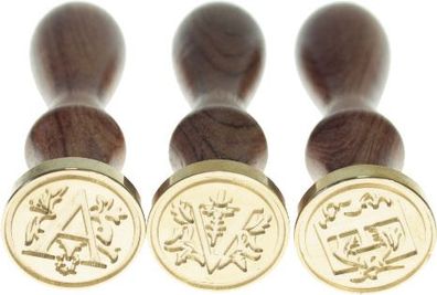 CMI Siegelstempel graviert in Buchstabe R mit Holzgriff 25mm