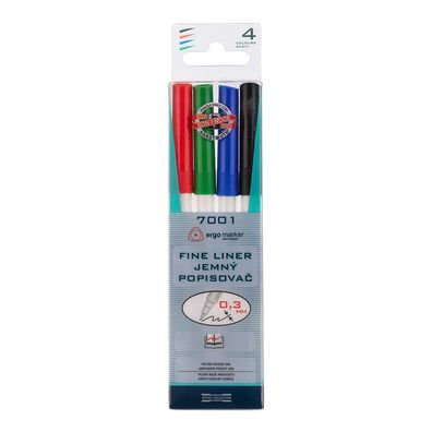 KOH Fineliner 0,3 mm Spitze 4er