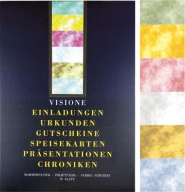 PVP Marmorpapier A4 farbig sortiert - 18 Blatt 90 g/m²