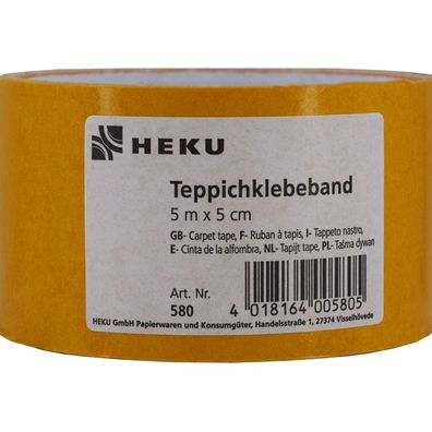 HEKU Verlegeband doppelseitig / Teppichklebeband 50 mm x 5 m