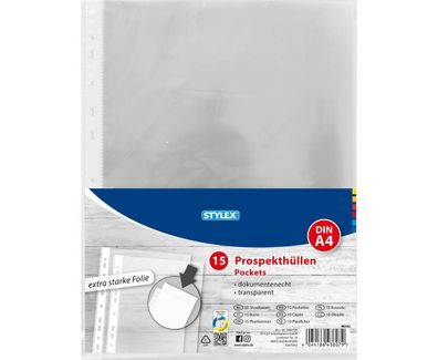 STY Prospekthüllen PP A5 glasklar extra stark 15er Pack