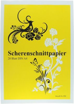 UHL Scherenschnittpapier A4 schwarz - 20 Blatt , Block