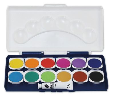 STY Farbkasten Schul - Deckfarbkasten 12er 1x Deckweiß