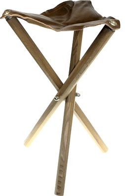 CMI Malstuhl Malhocker , 3 Holz- Füße , Sitzfläche aus Leder