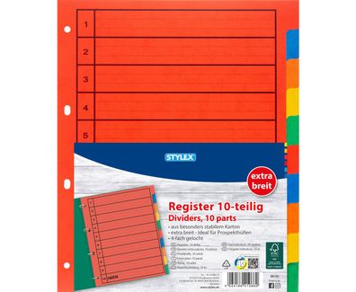 STY Register A4 gelocht 10er Pack extra breit