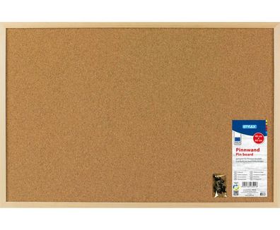 STY Pinnwand Kork mit Holzrahmen - 40 cm x 60 cm